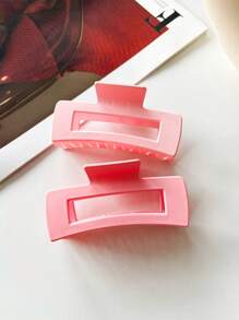 1 件-4 件女士哑光粉色基本简约风格纯色大号塑料发爪夹，时尚百搭发饰，适合日常佩戴、外出、洗脸、沐浴、化妆、搭配衣服和配饰等。休闲、学校发夹 - 彩色 - 查看 8