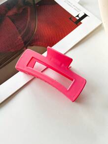 1 件-4 件女士哑光粉色基本简约风格纯色大号塑料发爪夹，时尚百搭发饰，适合日常佩戴、外出、洗脸、沐浴、化妆、搭配衣服和配饰等。休闲、学校发夹 - 彩色 - 查看 10