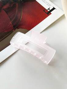 1 件-4 件女士哑光粉色基本简约风格纯色大号塑料发爪夹，时尚百搭发饰，适合日常佩戴、外出、洗脸、沐浴、化妆、搭配衣服和配饰等。休闲、学校发夹 - 彩色 - 查看 11