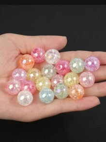 Mixed Color Transparent Acrylic Round Bead Loose Spacer Beads For DIY Jewelry Making Bracelet Keychain Necklace Supplies - Multicolor - View 11