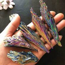 1入黑鍍自然彩虹螢石,彩虹孔雀火燄羽石,diy珠寶/裝飾用品 - 藍色 - 查看 8