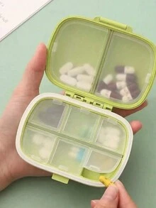 1入組8個格子收納盒,現代便攜旅行式收納盒,藥丸收納盒組織者 - 綠色 - 查看 2