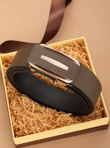 1 件自動扣環腰帶,無齒和室內佩戴腰帶,適合商務和休閒風格 - 棕色 - 查看 5