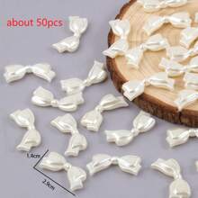 50pcs ABS Faux Pearl Beads Heart Bear Shell Bow Shape Acrylic Spacer Beads Charms For Jewelry Making Diy Necklace Bracelet Valentines - About 50pcs - View 8