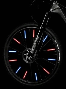 12pcs Yellow Abs Material Bicycle Colorful Reflective Spoke Tubes With Steel Wire Clip For Safety Warning Mountain Bike Fixed Gear Bicycle Riding Accessories - Yellow - View 5