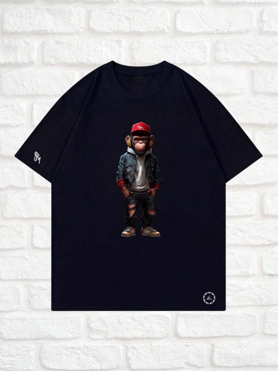 Men T-Shirts - 黑色 - 查看 1