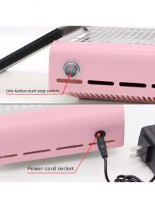 40w Stainless Steel Panel Nail Dust Collector Machine, With Replaceable Filter, Nail Drill Dust Extractor For Salon And Home Use - Perfect For Filtering Nail Dust During Nail Drilling - Pink - View 5