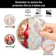 1入組紅色主教圍巾風格亞克力掛飾,是鳥愛好者的絕佳禮物,適用於窗戶、露台或花園裝飾 - 紅色 - 查看 3