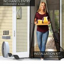 1入組原創易安裝磁力紗門,自動關閉,寵物友好通行門,磁力閉合螢幕磁性屏幕門網適用於滑動門,可防止蟲子進入flux Phenom - 黑色 - 查看 2