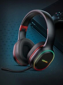 KOFIRE UG-05 2.4GHz/无线游戏耳机，适用于 PC 的无线游戏耳机，振动反馈式包耳式耳机，带防噪麦克风，LED 灯 - 黑色 - 黑色 - 查看 14