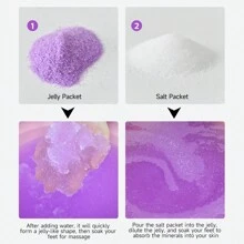 2 Sets Lavender Crystal Bath Salt & Jelly Salt, Crystal Mud Foot Care, Feet Soaking Bag Kit, Foot Care At Home - Purple - View 5
