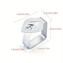 4pcs Silver Leaf Shaped Stainless Steel Tablecloth Clips, Creative Tablecloth Fixing Clamp, Thickened Anti-Skid Tablecloth Holder - Silver - View 2