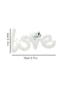 1入組 Love 字母led銅絲串燈花束用燈,適用於情人節花束包裝、花束生日蛋糕禮盒裝飾,love 點亮字母串燈,情人節婚禮派對裝飾串燈（含電池） - 白色 - 查看 8