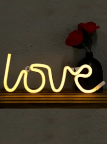 愛情霓虹燈-usb或電池操作臥室霓虹燈,led愛情裝飾標誌,適用於聖誕節、婚禮、兒童房間或客廳 - 暖白光 - 查看 1