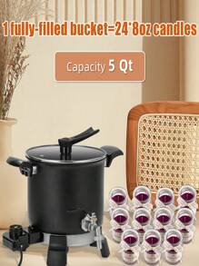Wax Melter For Candle Making, 5 Qts Electric Candle Wax Melter With Temperature Control And Pour Spout, Ideal For Small-Scale Commercial Or Home Use - 黑色 - 查看 4
