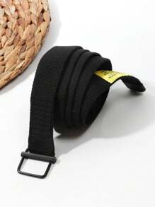 1只男士時尚純色材料酷炫腰帶,適合日常穿著 - 黑色 - 查看 6