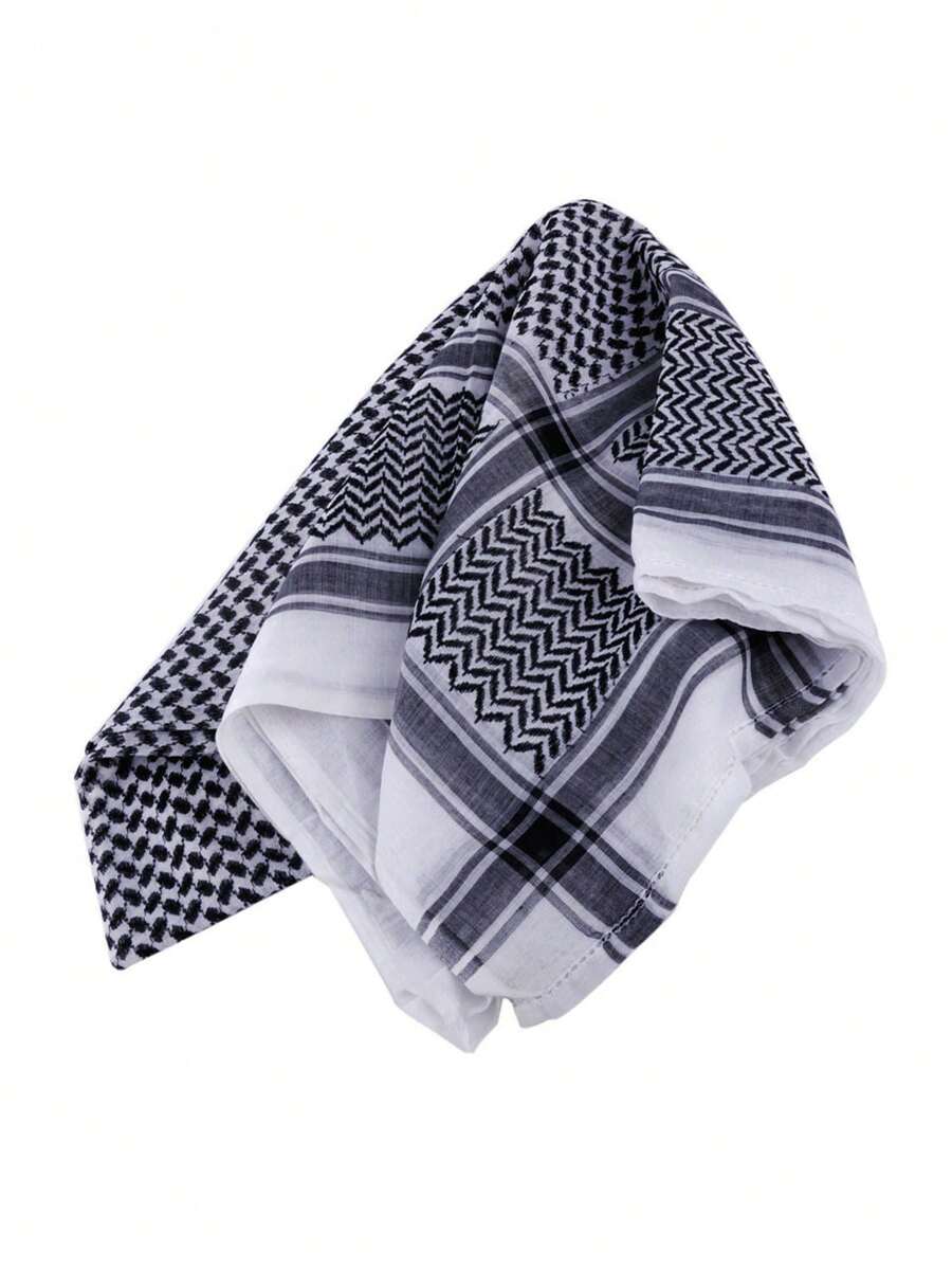 1個沙特阿拉伯男子頭巾杜拜阿聯酋旅遊男士頭帶頭箍 - 黑與白 - 查看 1