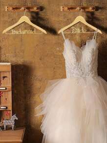 1 件实木婚纱衣架，是送给新娘、新郎和伴娘的完美新娘礼物装饰装饰节日装饰房间装饰家居装饰卧室装饰装饰、房间装饰、装饰品、装饰、存储、收纳盒连衣裙裤子鞋子牛仔裤靴子裙子 - 薑色 - 查看 1