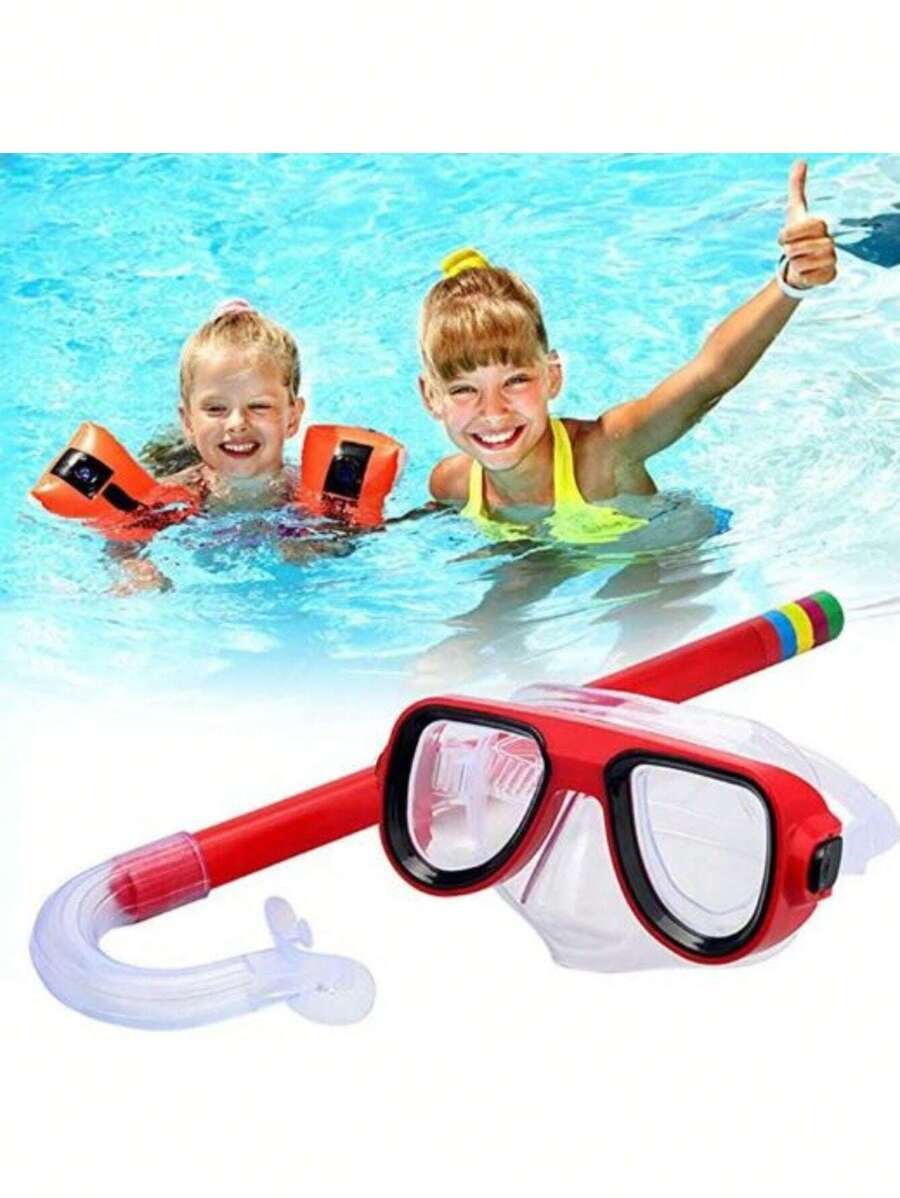 Diving Kit Snorkel Goggles Pool Bath Beach Swimming - Đỏ - Xem 1