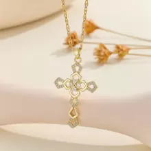 1 件男女通用方晶锆石吊坠项链 - 彩色 - 查看 6