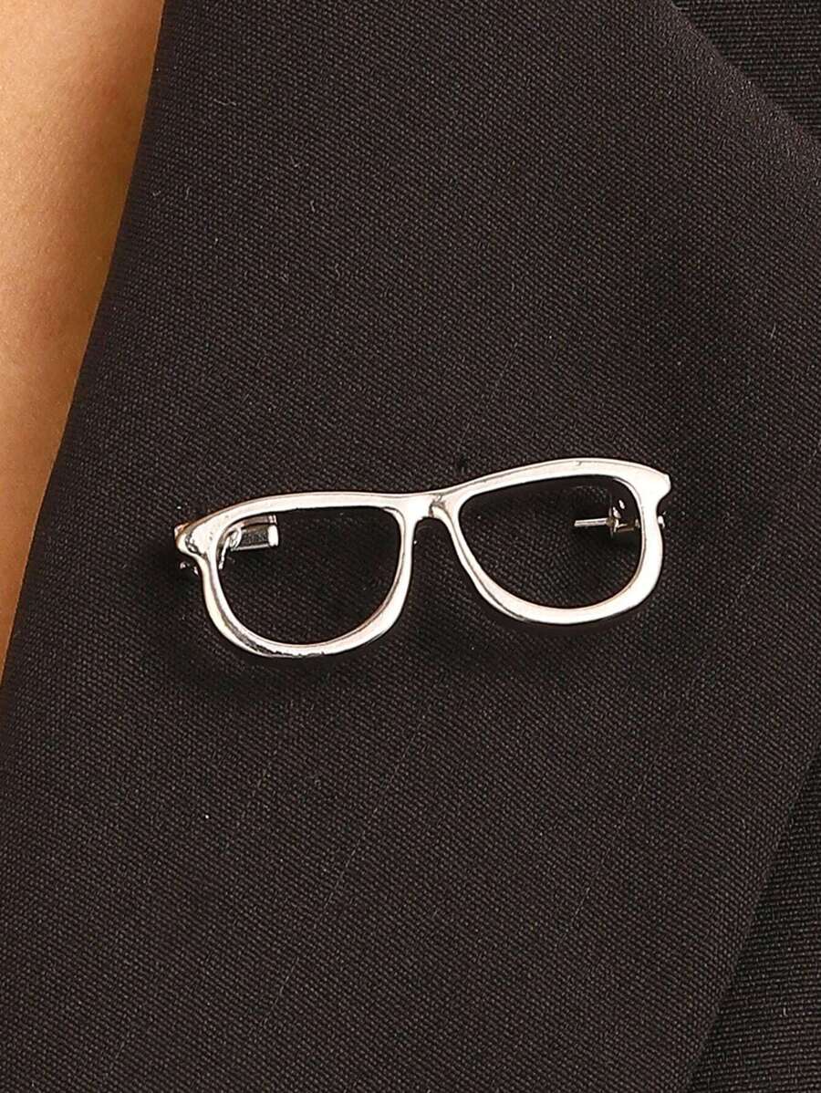 1 件创意简约眼镜风格胸针，女士晚会时尚配饰 - 眼鏡 - 查看 1