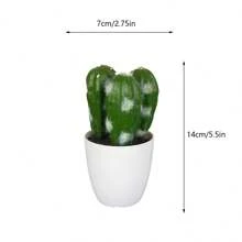 1入組塑料盆栽人工仙人掌景觀熱帶多肉植物,創意微景觀綠化裝飾,適用於家庭/辦公室/旅館/商店/展示櫥窗/攝影/diy裝飾 - 款式4 - 查看 2