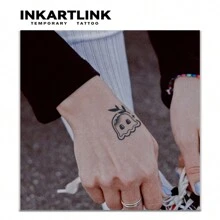 INKARTLINK 5*8cm 6 cái/bộ Nhỏ bé Thiết kế Bách thảo tập Nước ép Hình xăm dán tạm thời , Ảo thuật Hình xăm , 15 Ngày Hoặc Bán vĩnh viễn , Lâu dài 1-2 - màu đen - Xem 7
