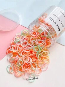 500入組各種顏色適用於兒童、女嬰的厚鬆緊小彈性髮帶,高彈性不傷髮 - 薄荷綠 - 查看 5