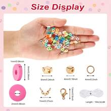 4800 件 48 色聚合物粘土珠套装，扁平和圆形隔珠，适用于 DIY 耳环和手镯制作，珠宝制作全套完美礼品套装 - 彩色 - 查看 5