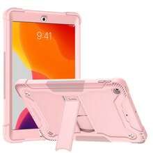三合一防震保护壳适用于 iPad 9 10.2 英寸、iPad Pro 11 英寸、iPad Mini 6 英寸彩色硅胶和 PC 支架 - 黑色 - 查看 5