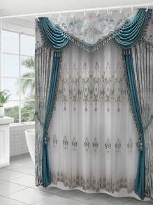 một miếng Tấm màn Ngắn In Rèm cửa nhà tắm , Hiện đại Polyester Chất xơ Hình vuông Rèm tắm chống nước Thích hợp Đối với Phòng tắm Nhà  Sử dụng - Nhiều màu - Xem 4