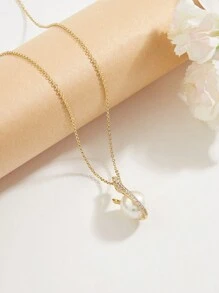 Cici Color 1件 S925鍍14k黃金的銀質珠寶簡約女頸鏈，適用於婚禮、派對等場合的禮物，婚禮新娘珠寶 - 金黃色 - 查看 1