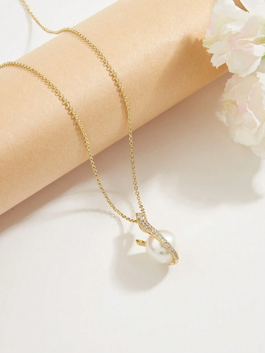 Cici Color 1件 S925鍍14k黃金的銀質珠寶簡約女頸鏈，適用於婚禮、派對等場合的禮物，婚禮新娘珠寶 - 金黃色 - 查看 1