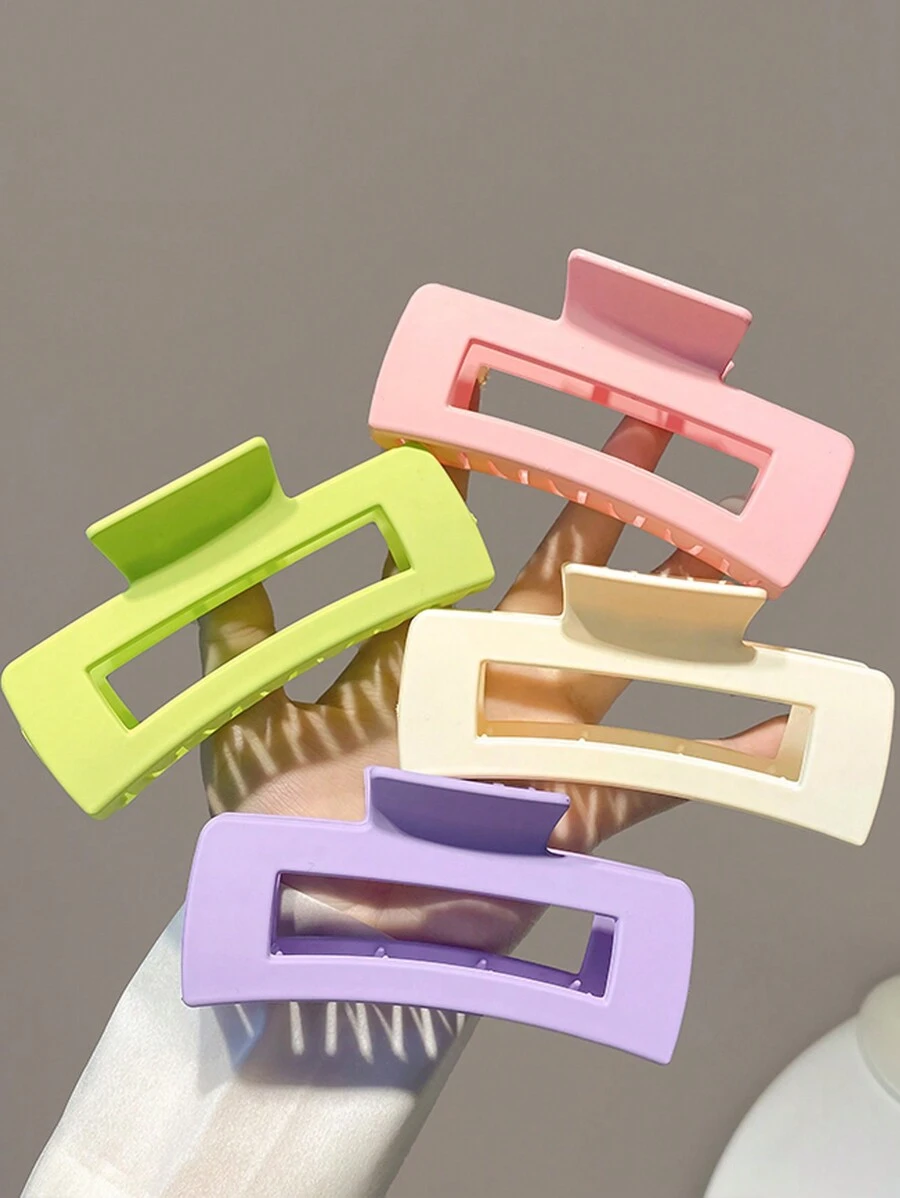 1-4 chiếc Vuốt tóc bằng nhựa nhẹ hình vuông cao cấp phong cách tối giản dành cho nữ, phụ kiện thời trang hàng ngày để tắm và các hoạt động ngoài trời thông thường