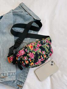 黑色尼龍包,帶有彩色花朵和流蘇,拉鍊開合,大容量,可折疊,適合日常通勤、購物、旅行、度假、派對、晚餐時間、化妝品存放。節日或生日送給女朋友的完美禮物和時尚派對服裝。 - 黑色 - 查看 6