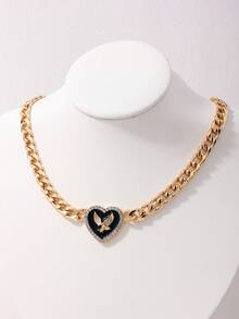 1pc Cross-Border Vintage Oil Drop Eagle Shaped Pendant Necklace For Women - Yellow Gold - View 1