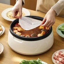 50pcs Disposable Oil Absorbing Paper Hydrophilic Membrane Filter Food Filter Paper Kitchen Soup  Filter Kitchen Stuff Kitchen Accessories Kitchen Gadgets White - White - View 2