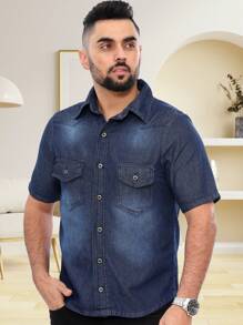 EWF JEANS Men Denim Shirts - Azul Marino - Ver 1