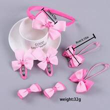 7 件/套兒童髮飾套裝,包括髮夾、髮夾、髮帶、蝴蝶結、頭帶,適合女嬰 - 彩色 - 查看 2