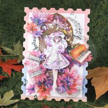 10pcs/Pack Stickers, Maple Concerto Series, Shell Light Journal Diy Material Decoration - Purple - View 1