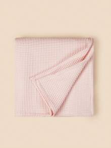 格紋純色嬰兒紮包被 - 淺粉色 - 查看 5