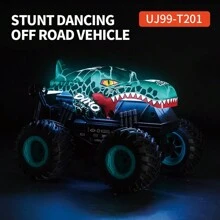 Dinosaur Shark Stunt Dancing Off-Road Rc Car 1:20 All Terrain Toy Car, Festive Gift - Blue-dinosaur Car - View 2