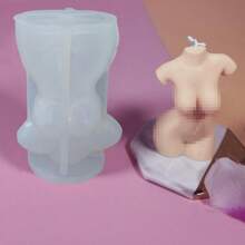 1入組diy矽膠身體蠟燭模具3d身體矽膠樹脂鑄模,可製作環氧樹脂及肥皂模具,手工藝品 - 白色 - 查看 1
