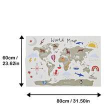 Ins北歐新世界地圖背景牆掛帆布幼兒園兒童房裝飾兒童攝影道具 - 世界地圖 - 查看 8