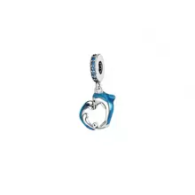 Brățară/colier cu mărgele cu tematică oceanică cu rechin, balenă, delfin, delfin de râu, broasca testoasă, caracatiță, navă, vacanță în formă de stea de mare