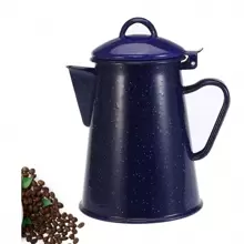 1入歐式古典風格星空藍色搪瓷鑄鐵茶壺,家用茶水/咖啡/茶壺,帶搪瓷手柄的餐桌用品 - 寶藍色 - 查看 2