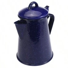 1入歐式古典風格星空藍色搪瓷鑄鐵茶壺,家用茶水/咖啡/茶壺,帶搪瓷手柄的餐桌用品 - 寶藍色 - 查看 6