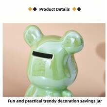 1pc Electroplated Ceramic Piggy Bank For Living Room, Nordic Style Tv Cabinet Room Decoration, Any Color Best Gifts Birthday Graduation