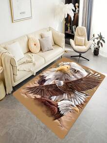 1入組聚酯纖維棕色老鷹圖案客廳地毯,家居裝飾 - 彩色 - 查看 3