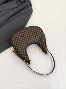 Fashion PU Crescent Moon Solid Color Glitter Bow Decor Shoulder Bag For Women - Multicolor - View 8